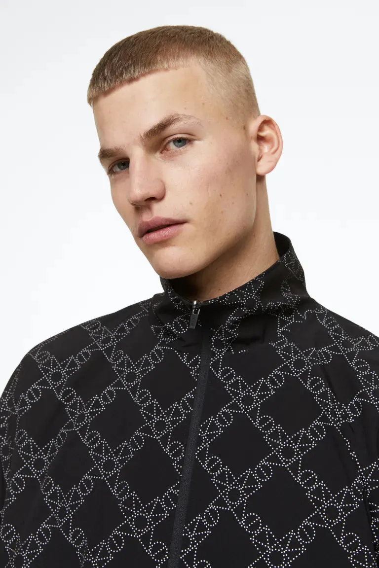 H&M DryMove reversible sweatshirt, black/pattern