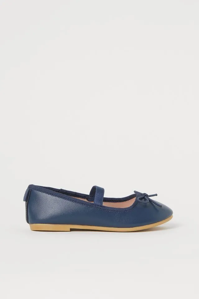 H&M Faux Leather Flats - Navy