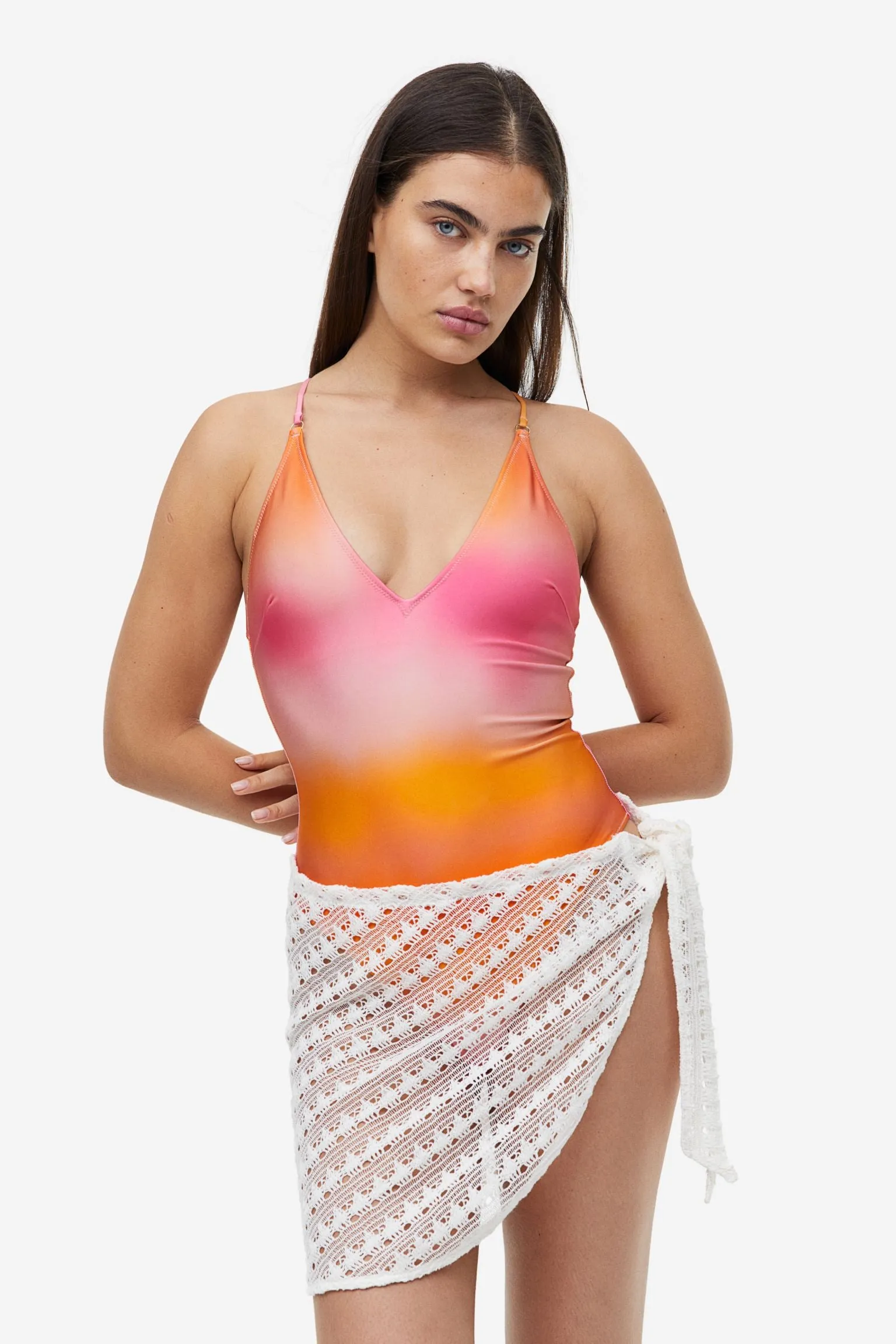 H&M High Leg swimsuit, orange