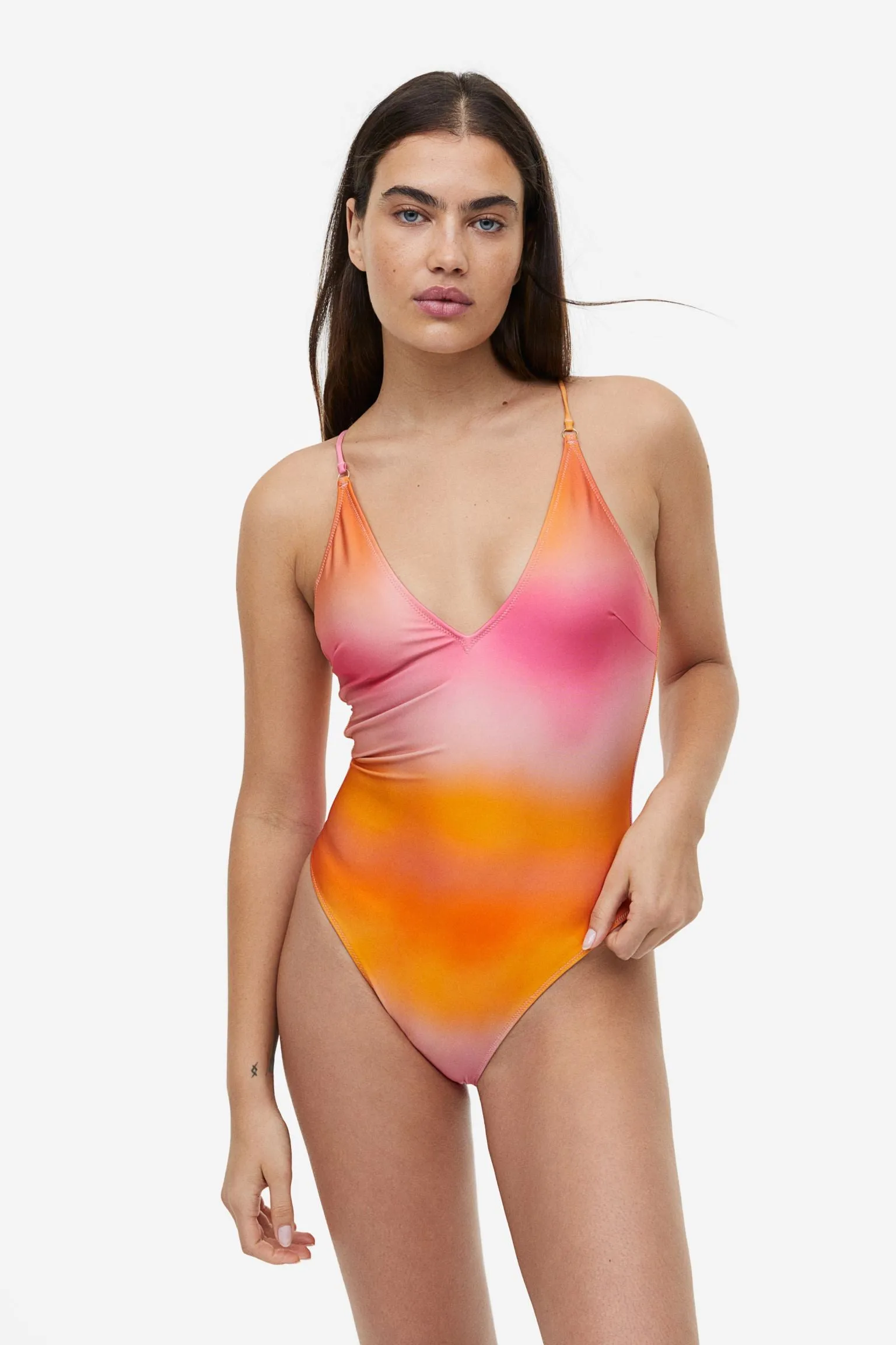 H&M High Leg swimsuit, orange