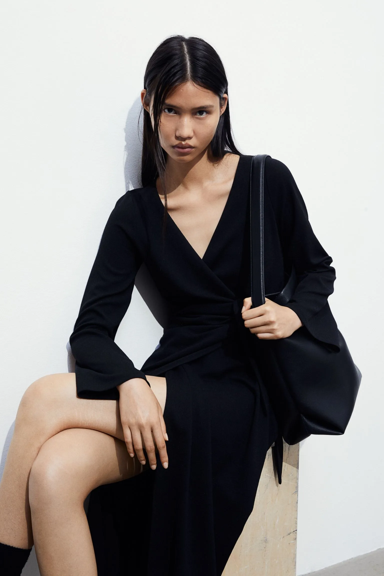 H&M Jersey Wrap dress, black