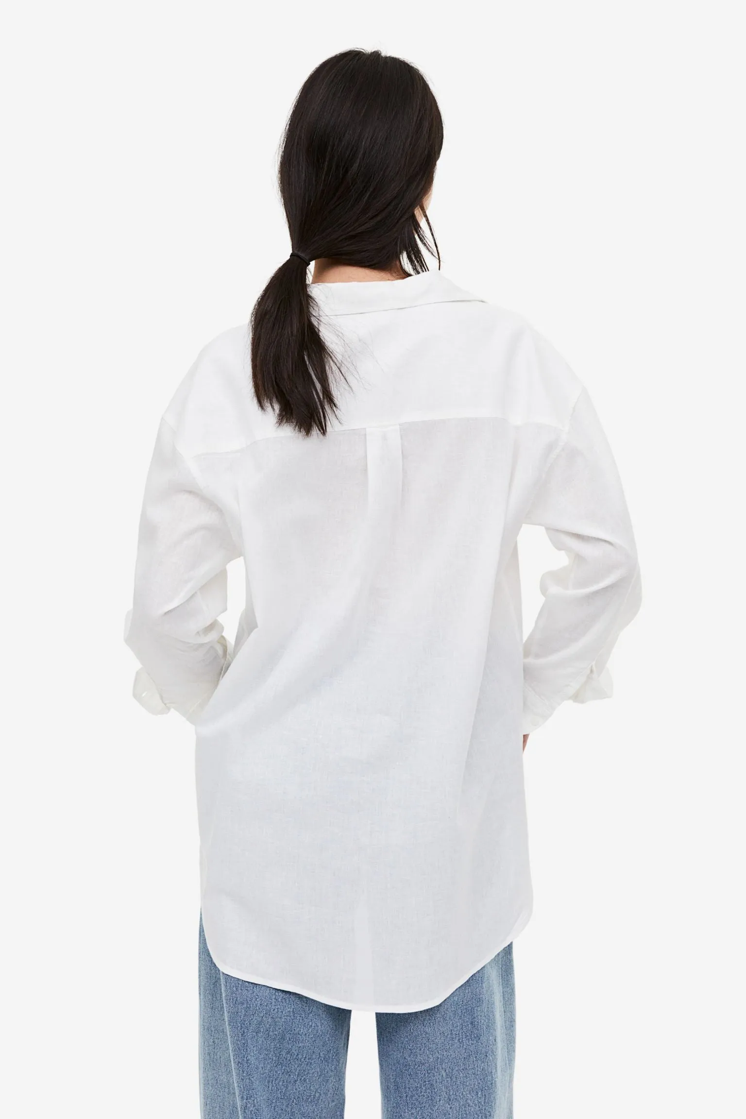 H&M Linen-blend shirt, white