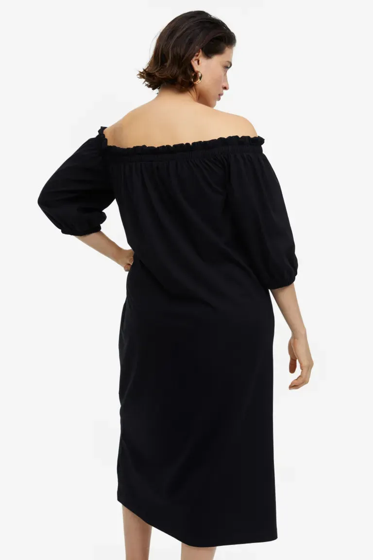 H&M off-shoulder dress, black