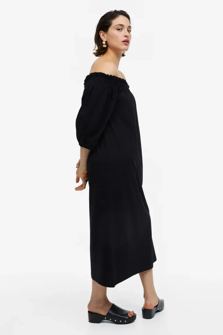 H&M off-shoulder dress, black