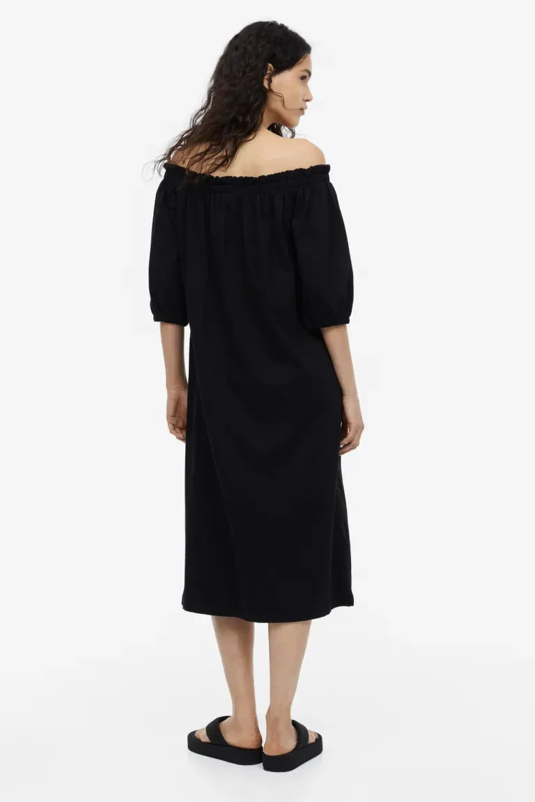 H&M off-shoulder dress, black