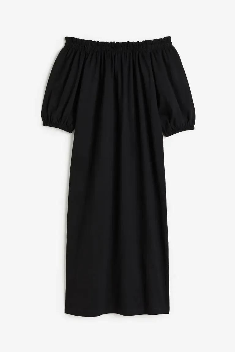 H&M off-shoulder dress, black