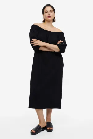 H&M off-shoulder dress, black