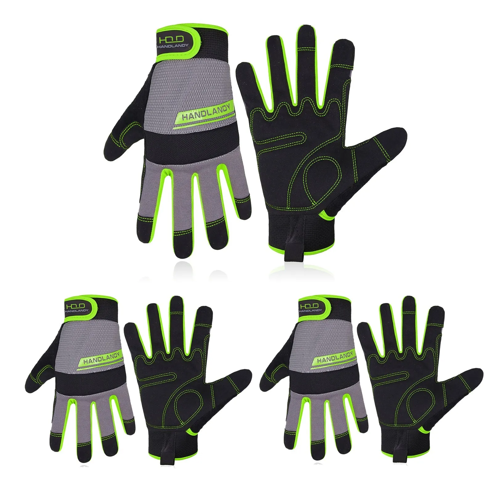 Handlandy Men Women Mechanic Working Gloves Touch Screen 6035 (11/13/15/17 Pairs)