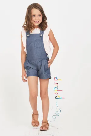 Jean Bourget Chambray Girls Romper