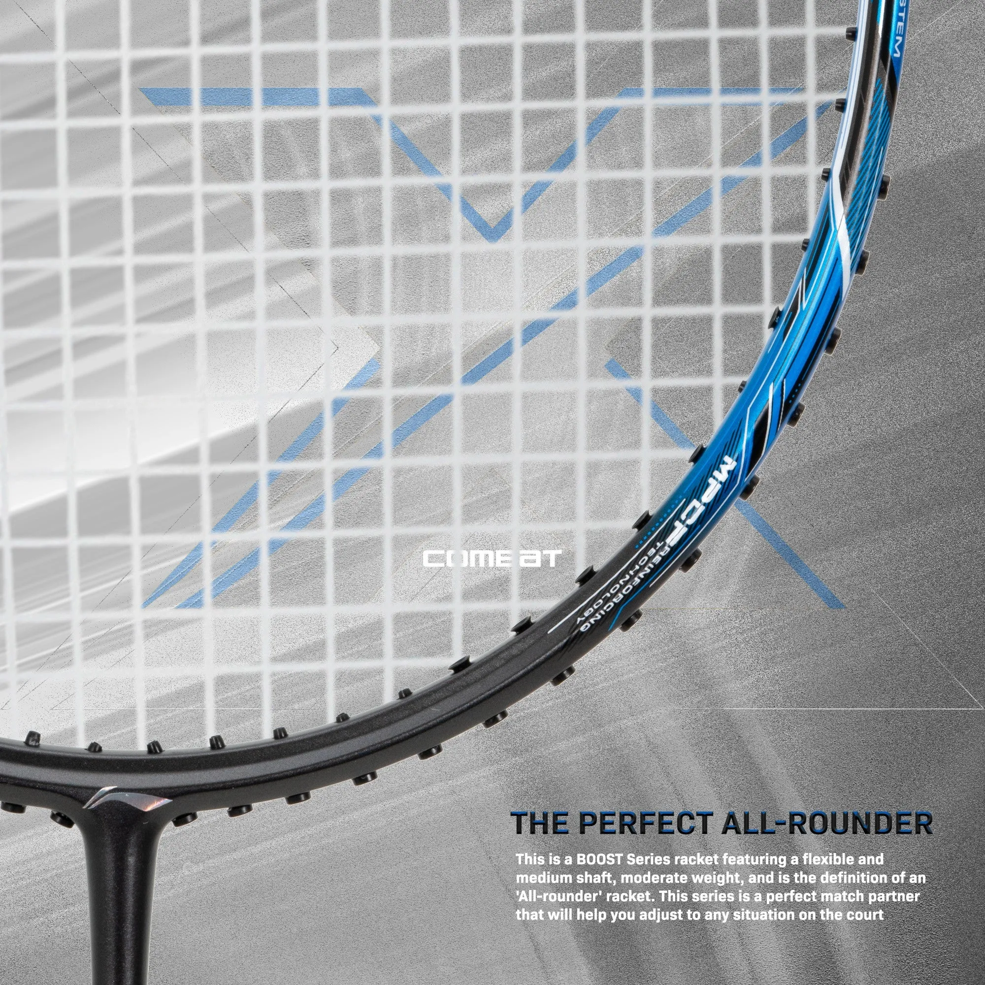 Li-Ning 3D Calibar X Combat Carbon Graphite Strung Badminton Racquet (Blue / Grey)