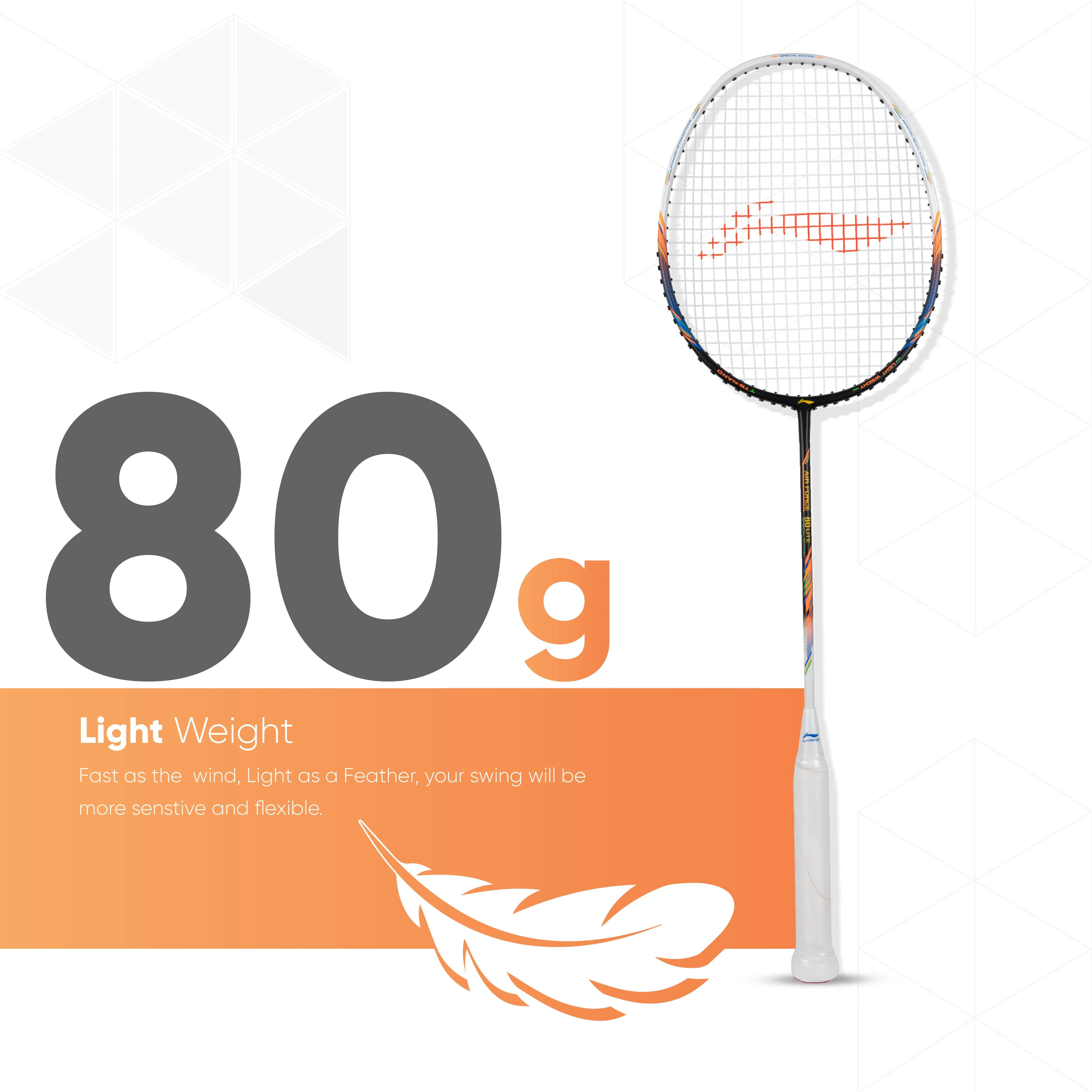 Li-Ning AIR-FORCE 80 LITE Strung Badminton Racquet (Black)