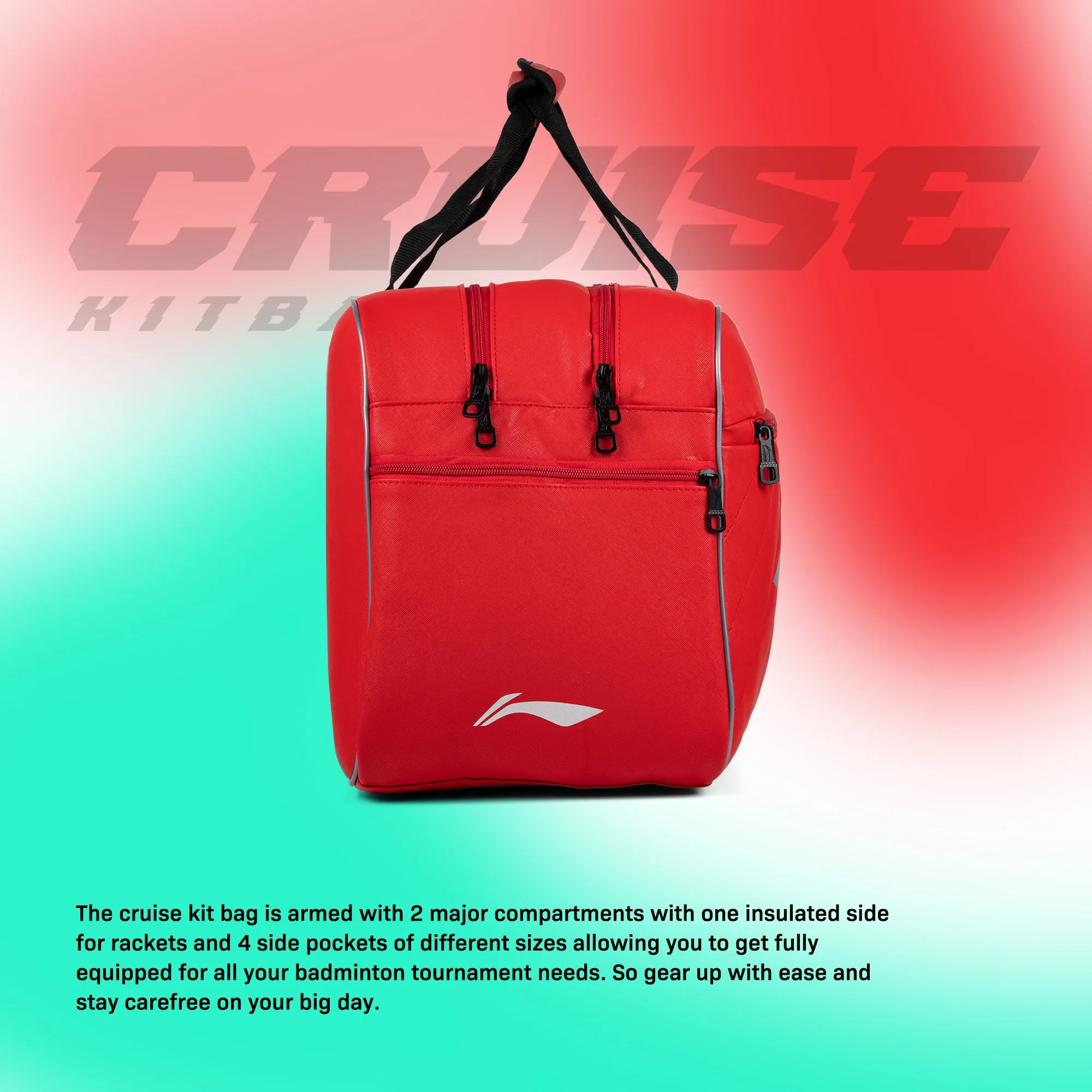 Li-Ning Cruise Badminton Kit Bag (Red) (Size - M/30 L)