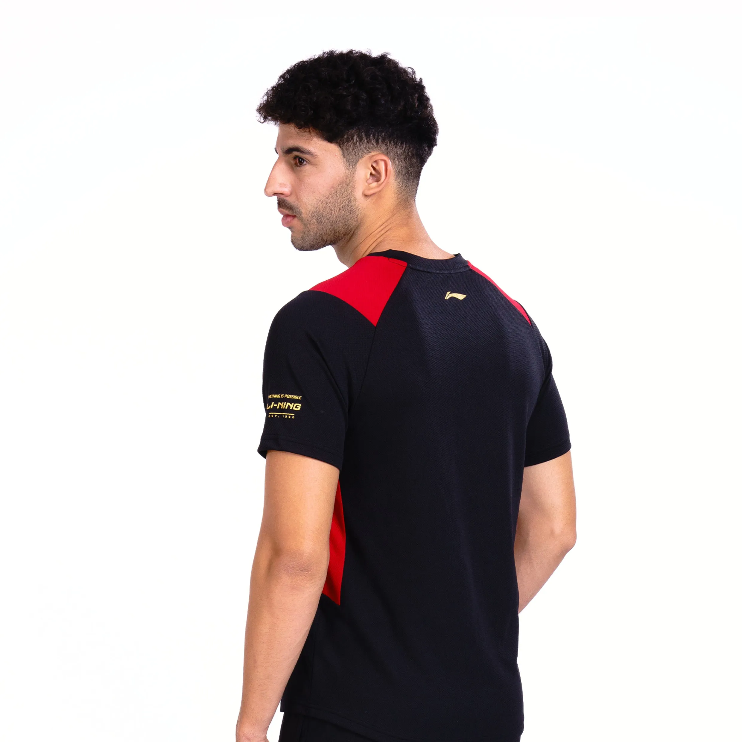 Li-Ning Flip Side T-Shirt (BLACK/RED ; 2XL)