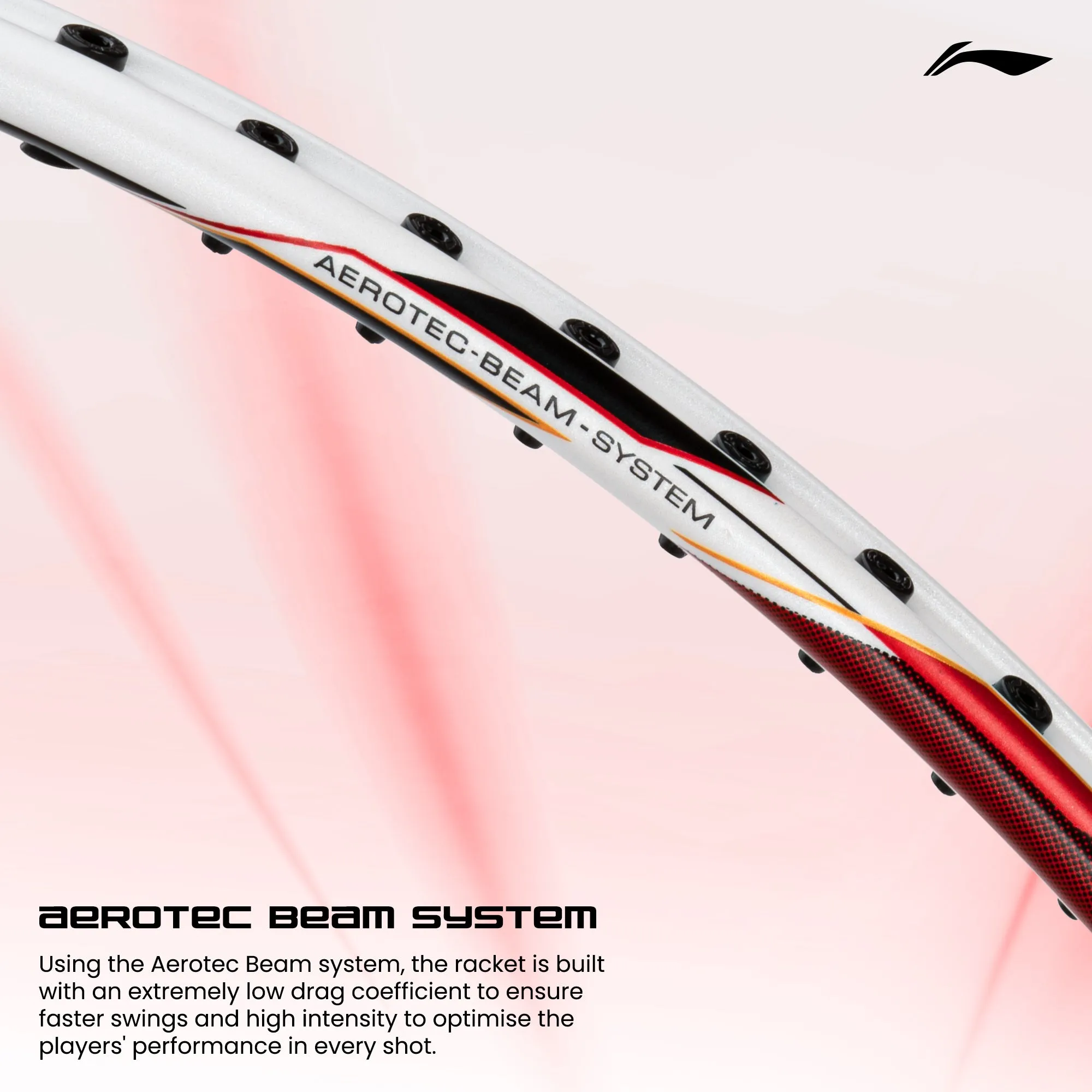 Li-Ning G-Force 5900 Superlite / 79 grams / G6 Unstrung Badminton Racquet (White / Red / Black)