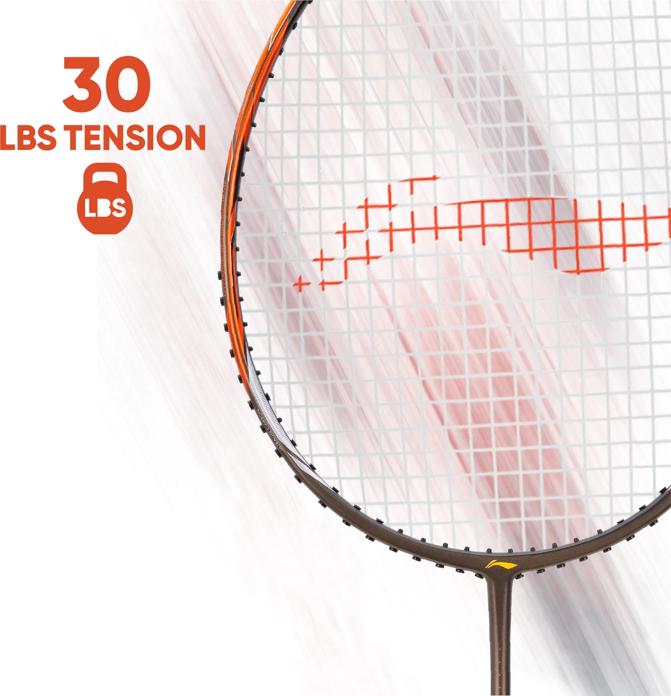 Li-Ning Ignite 7 Strung Badminton Racquet (Grey / Orange)