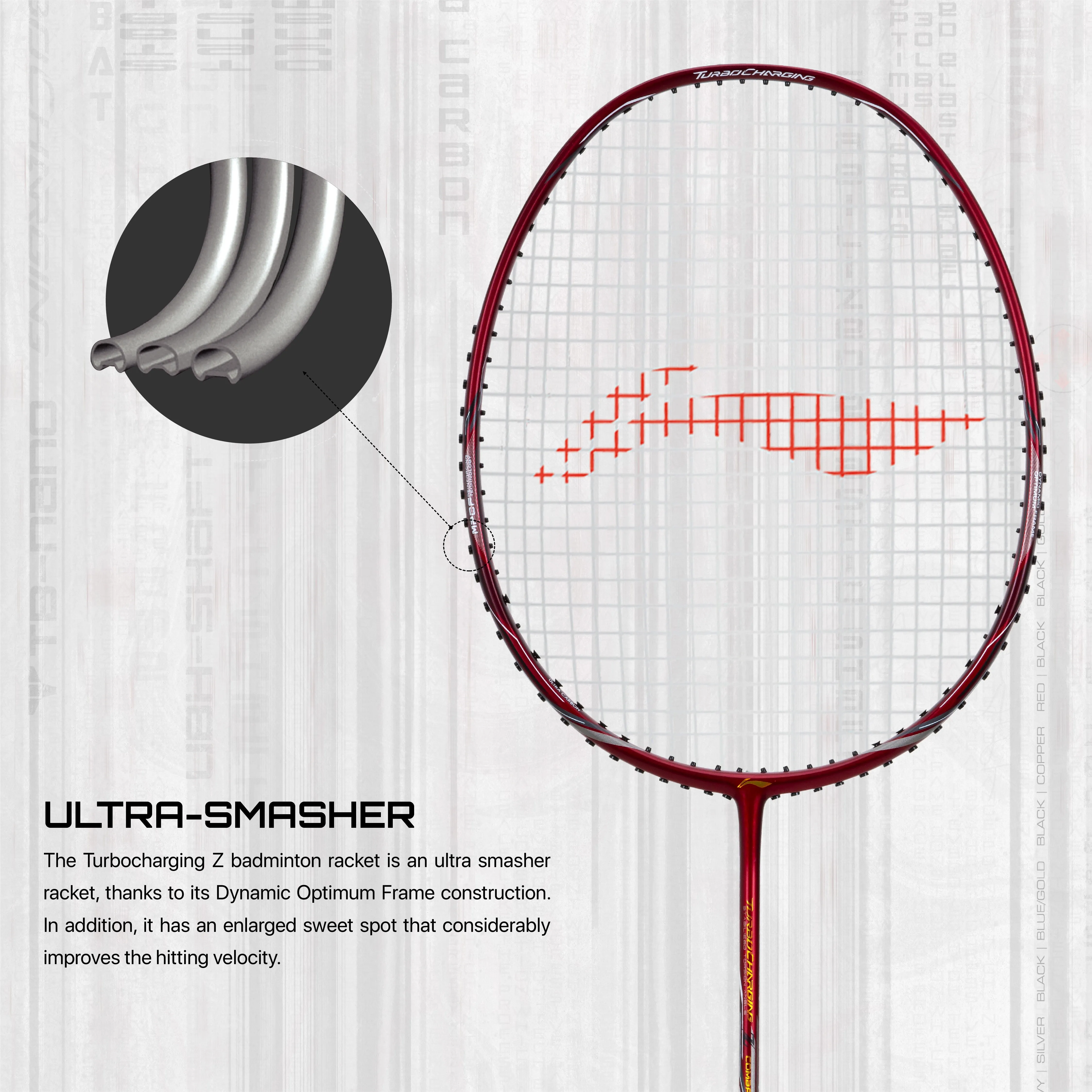 Li-Ning Turbo Charging Z Combat Strung Badminton Racquet (Red / Black)