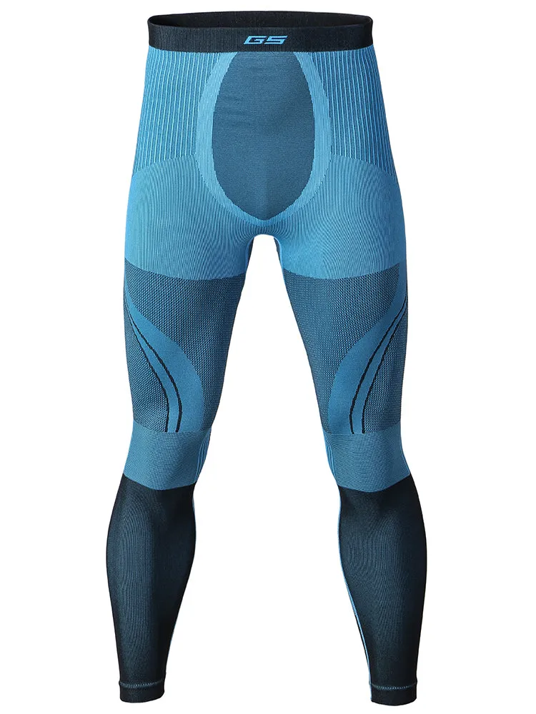 Men's Winter Blue Ski Thermal Underwear Set Quick-Drying