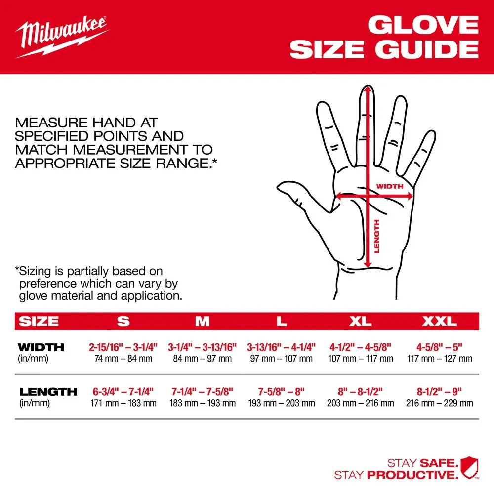 Milwaukee 48-73-8944 High Visibility Cut Level 4 Polyurethane Dipped Safety Gloves- 2X-Large