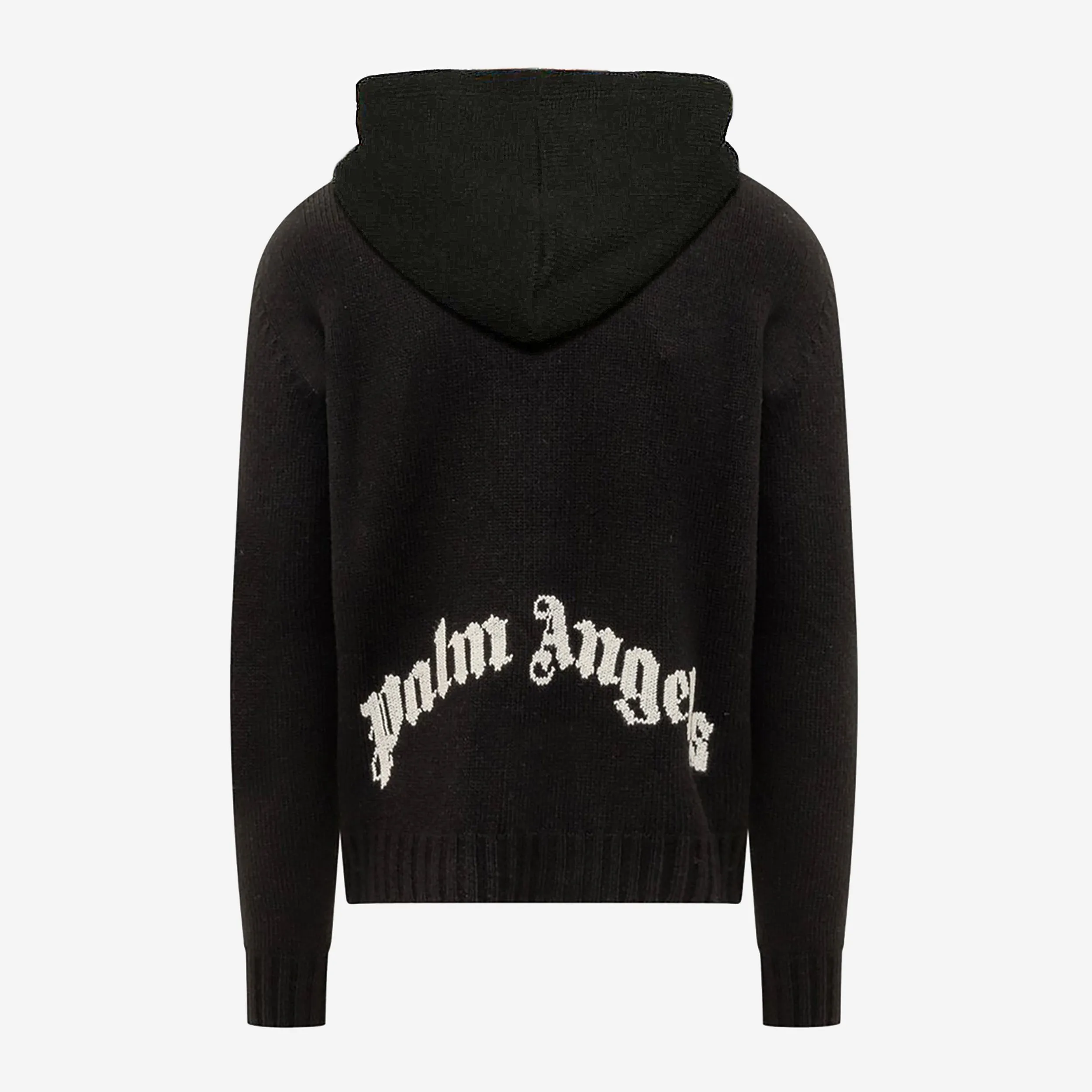 Palm Angels Curved Logo Zip Hoodie