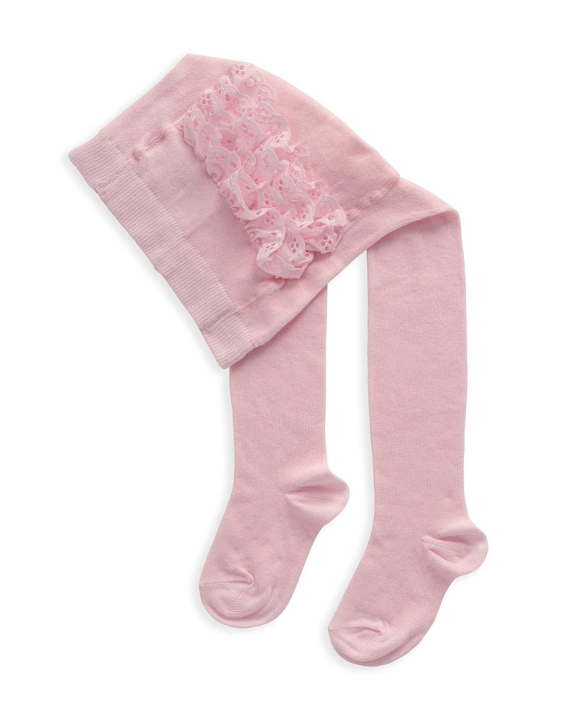 Pink Ruffle Frill Knitted Tights - 1 pair