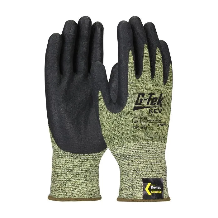 PIP G-Tek KEV 09-K1600 Kevlar Blended Glove with Nitrile Coated Foam Grip, Box of 12 Pairs