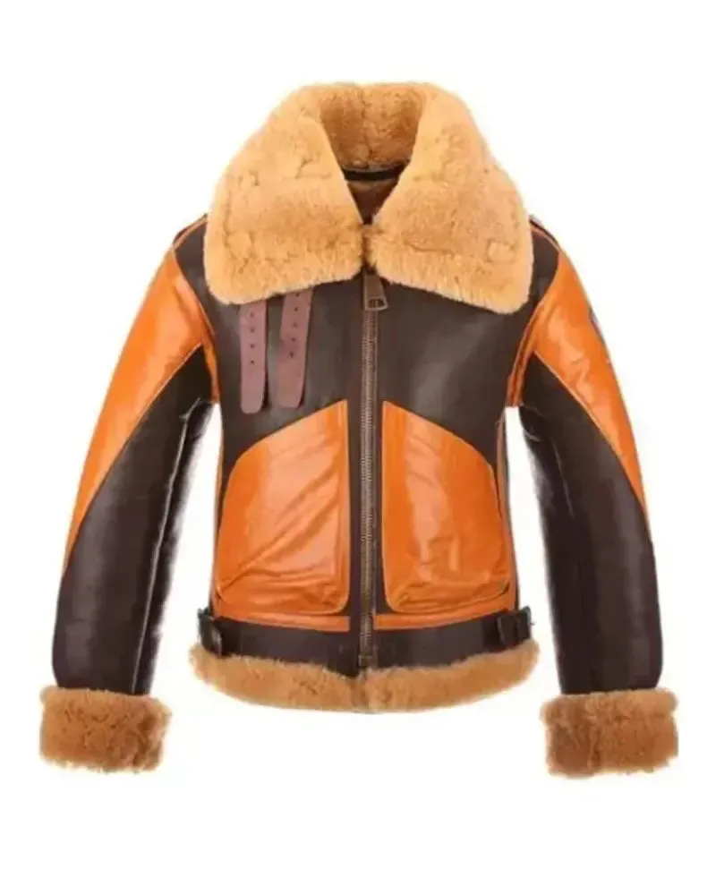 RAF B3 Aviator Brown Shearling Jacket | Timeless & Warm Rfx Leather