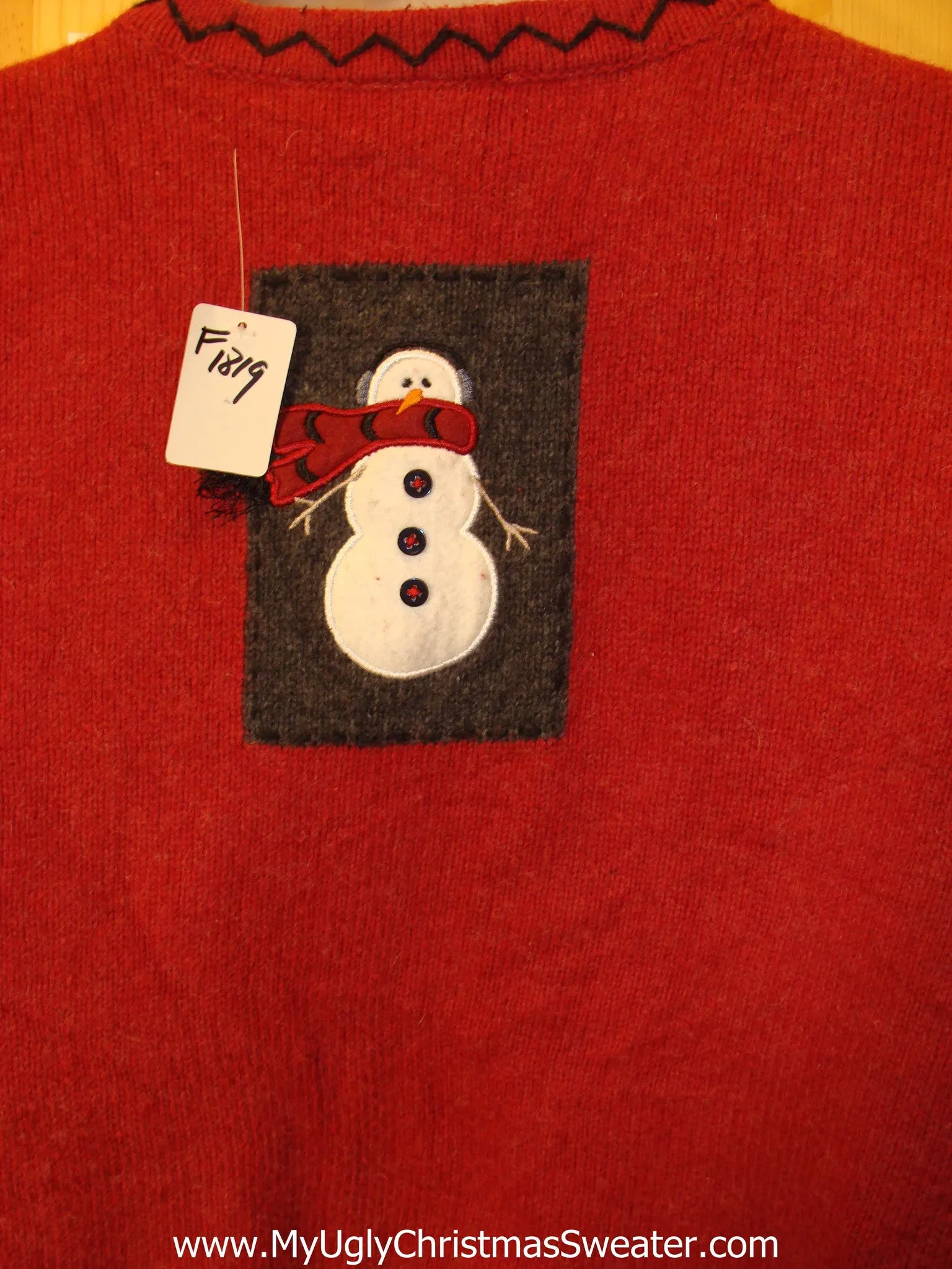 Red Snowman and Stockings Funny Ugly Sweater