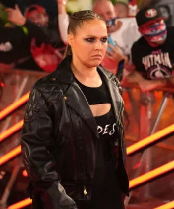 Ronda Rousey Royal Rumble 2022 In WWE Return Leather Jacket