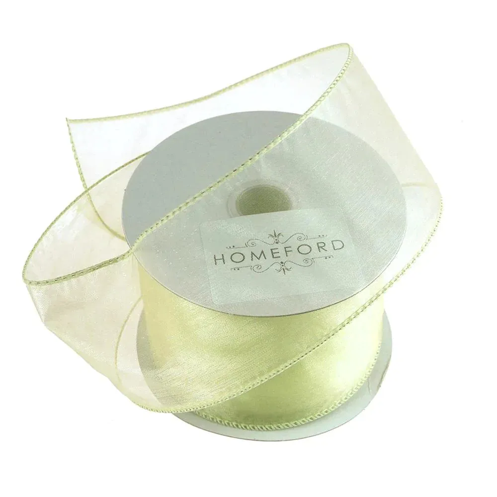 Sheer Organza Wired Edge Ribbon, 2-1/2-inch, 10-yard