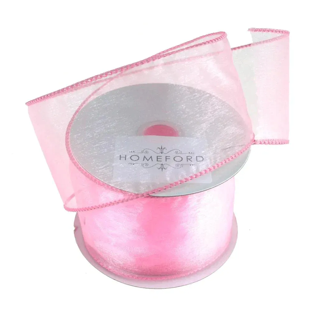 Sheer Organza Wired Edge Ribbon, 2-1/2-inch, 10-yard