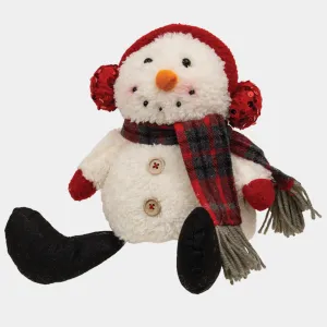 Sitting Plaid Snowman