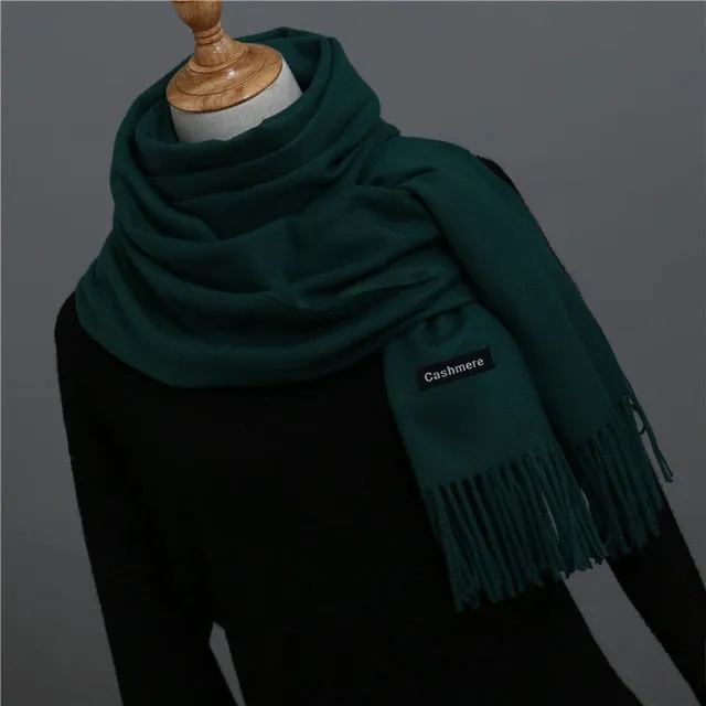 Solid Color Winter Cashmere Scarves