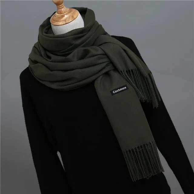 Solid Color Winter Cashmere Scarves