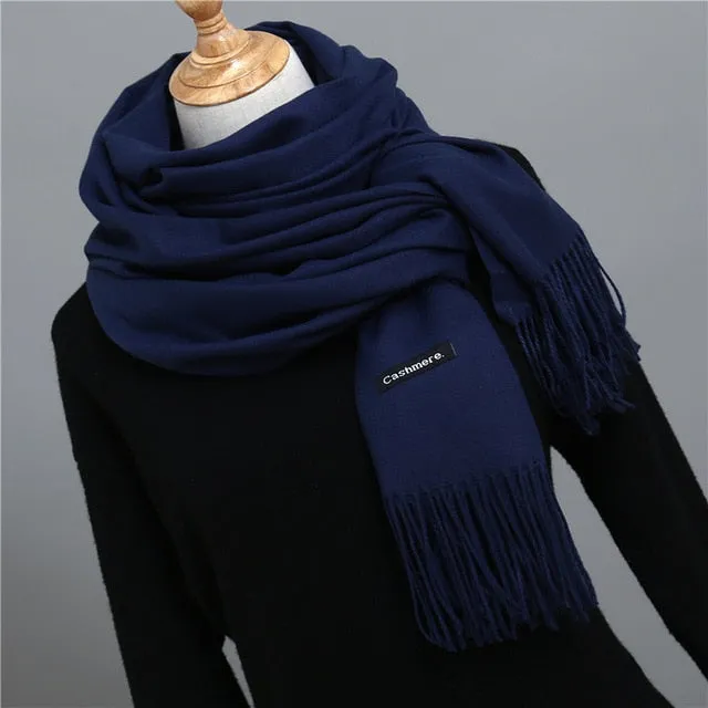 Solid Color Winter Cashmere Scarves