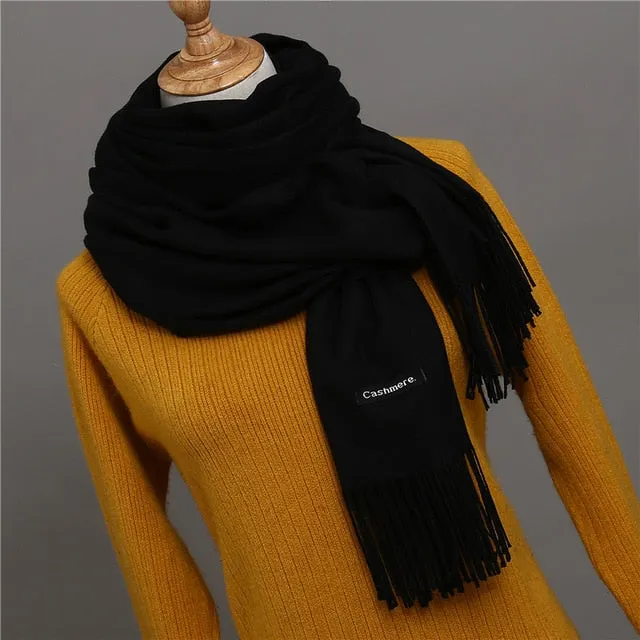 Solid Color Winter Cashmere Scarves