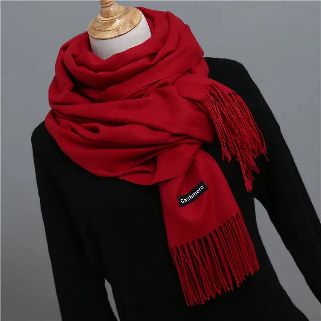 Solid Color Winter Cashmere Scarves