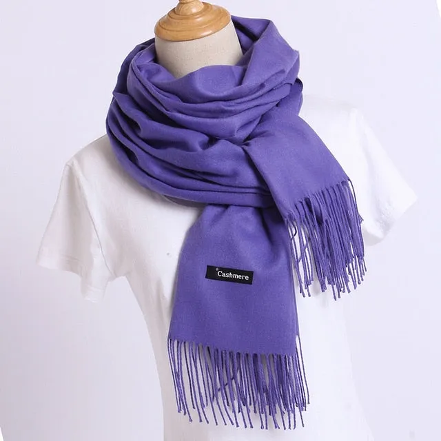 Solid Color Winter Cashmere Scarves