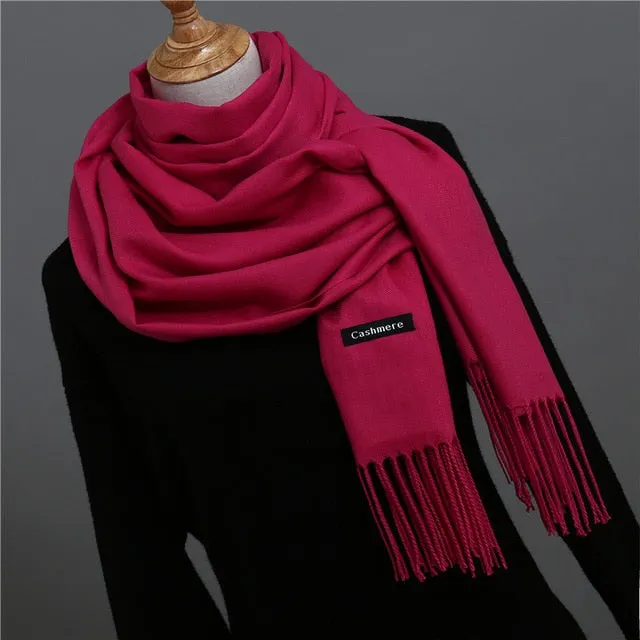 Solid Color Winter Cashmere Scarves