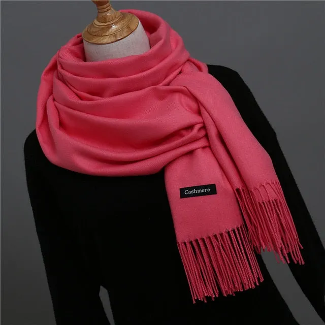 Solid Color Winter Cashmere Scarves