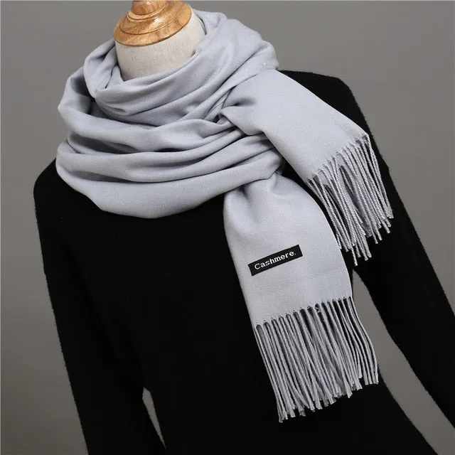 Solid Color Winter Cashmere Scarves