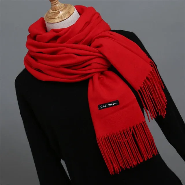 Solid Color Winter Cashmere Scarves