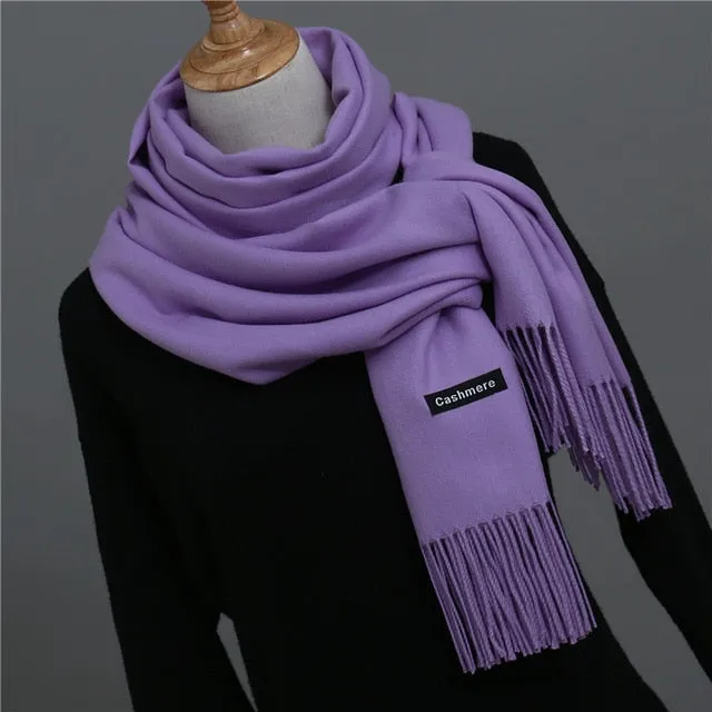 Solid Color Winter Cashmere Scarves