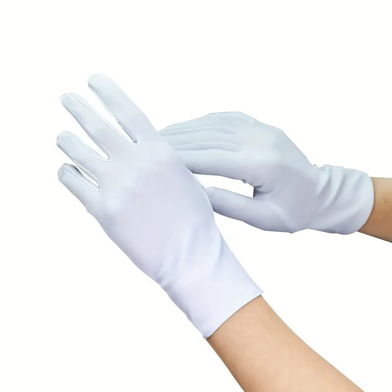 Stretchy White Gloves for Dance Driving and Cycling  Unisex