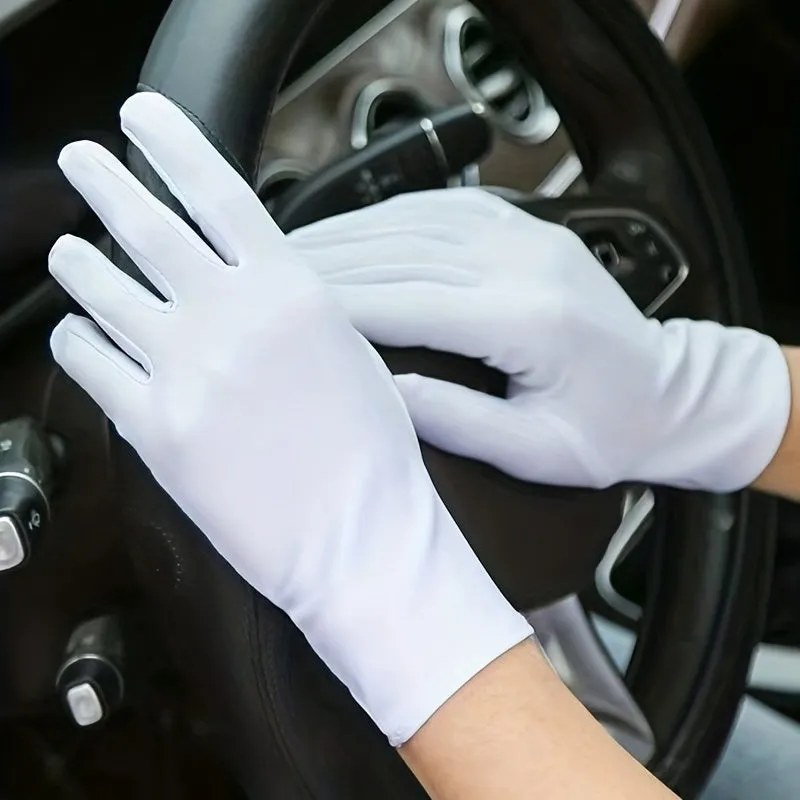 Stretchy White Gloves for Dance Driving and Cycling  Unisex