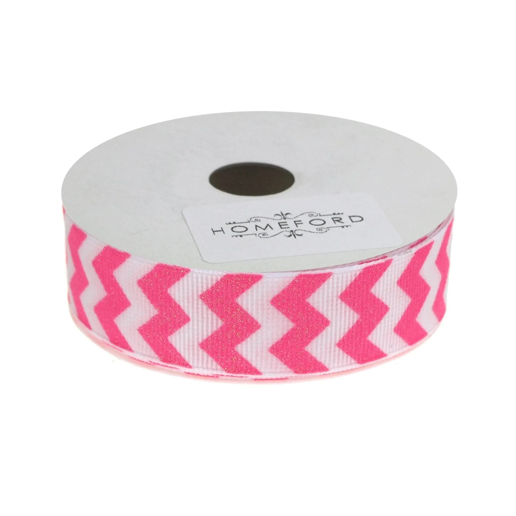 Sugar Chevron White Grosgrain Ribbon, 7/8-inch, 4-yard