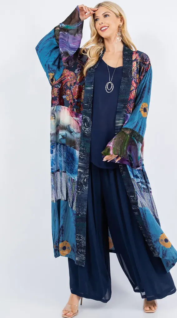 Sunheart Paradise Boho Long Jacket Hippie Chic Resort Wear Sml-3X 