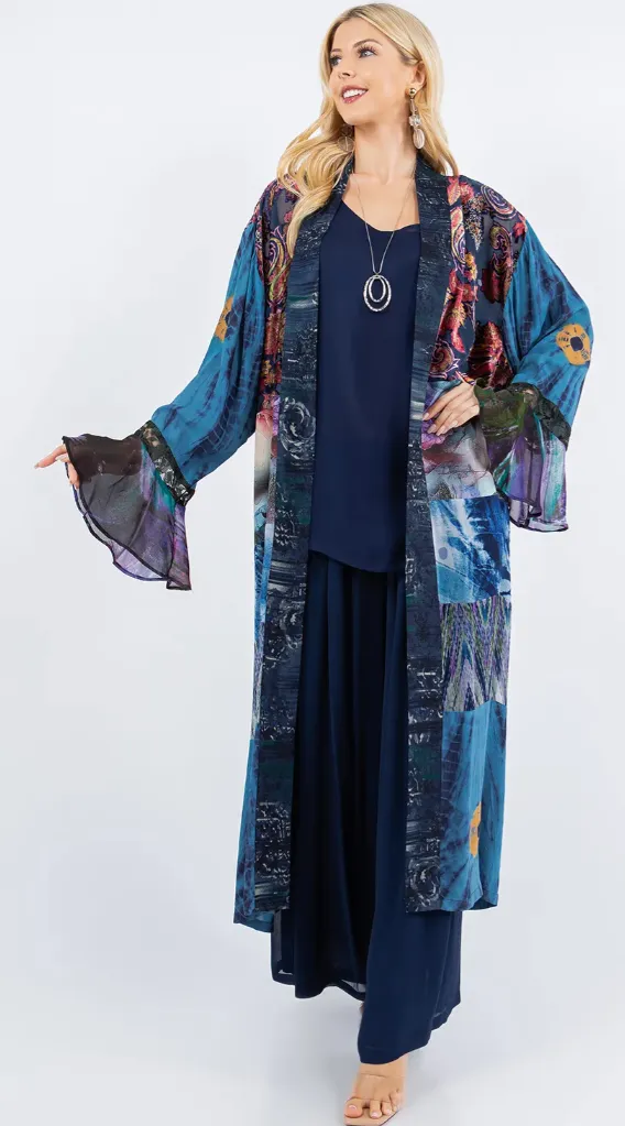 Sunheart Paradise Boho Long Jacket Hippie Chic Resort Wear Sml-3X 