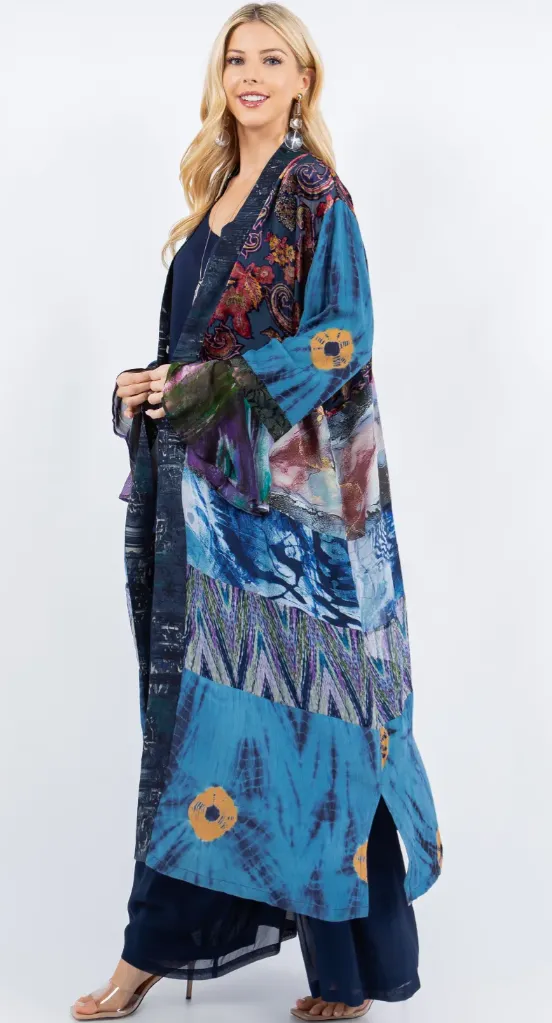 Sunheart Paradise Boho Long Jacket Hippie Chic Resort Wear Sml-3X 