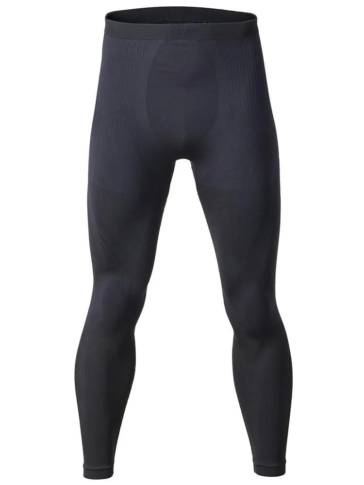 Winter Grey Men Ski Thermal Underwear Set Wicking Quick-drying