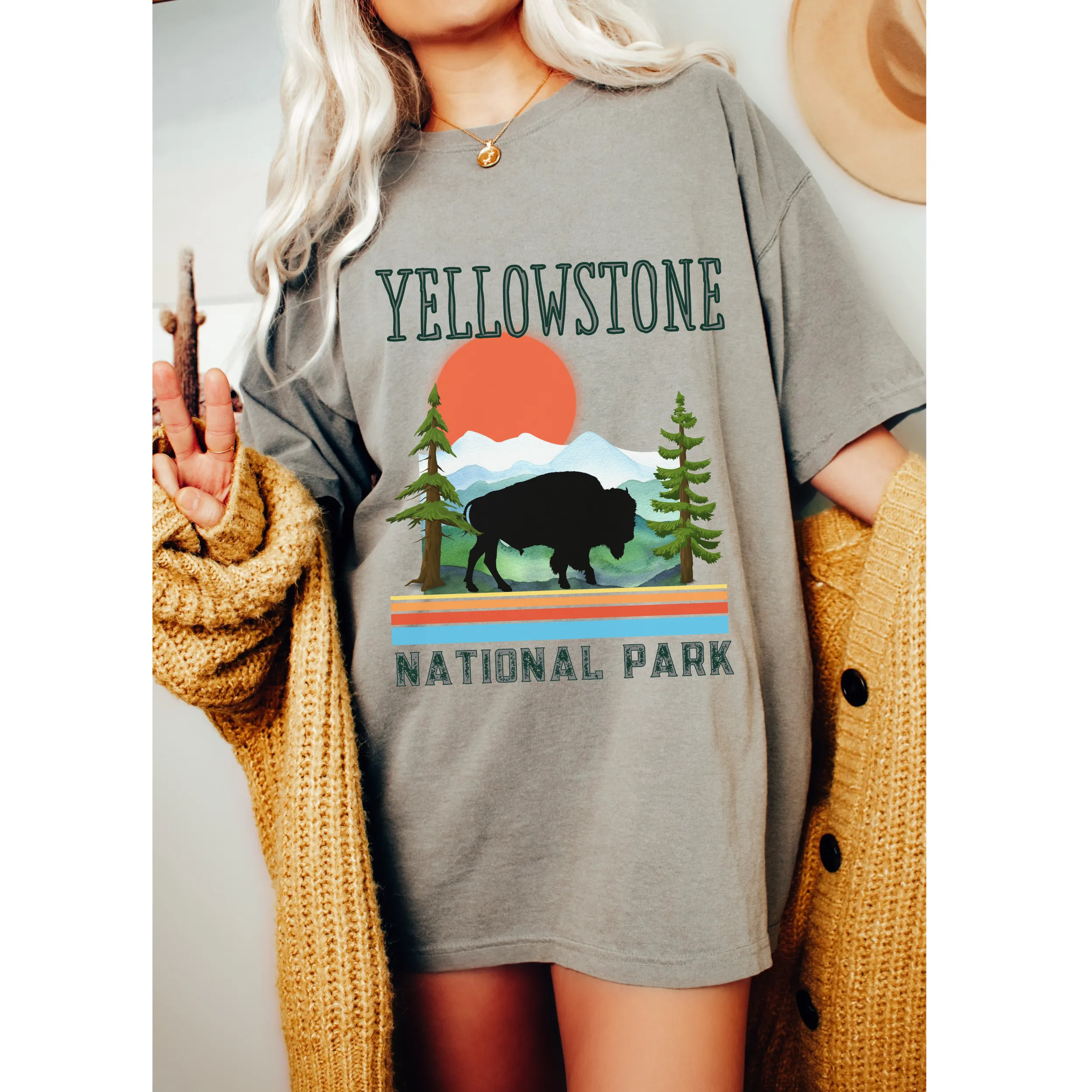 Yellowstone Comfort Colors® T-Shirt, Spring or Summer Tee, Gift for Mom, Yellowstone National Park T-Shirt, Mother's Day T-Shirt Gift